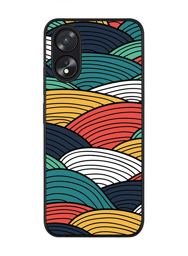 Stylizedd Rugged Black Edge case for Oppo A18 / Oppo A38, Slim fit Soft Case Flexible Rubber Edges Anti Drop TPU Gel Thin Cover - Woven Colors - Image 1