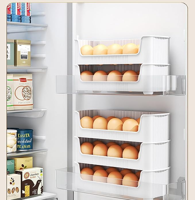 KNB SELLING Set of 1 Stackable Egg tray for 30 eggs Egg Box Eggs Storage Box Egg Container for Fridge Egg Holder Ideal Egg storage box for fridge Egg tray for fridge Durable egg organiser - Image 2