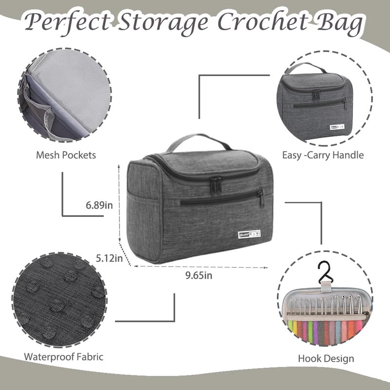 Yarniss Crochet Kit for Beginners - 840 Yards Crochet Yarn and 14 Sizes (2.0-10.0mm) Ergonomic Hooks with Organizer Bag, All Inclusive Crocheting & Knitting Set for Adults - Image 5