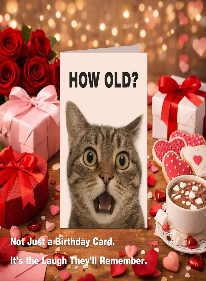AMI Funny Birthday Card 5"x7" Humor Blank Inside DIY Greeting Card with Sealing Sticker and Envelope,Cute Card for Women Men Friends Family Coworkers Cat Lovers - Image 5