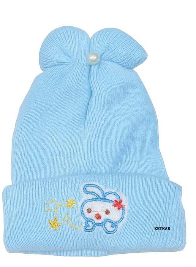 KETKAR Baby Winter Woolen Caps - Soft & Warm Beanie Hats for Newborns & Kids | Unisex Stretchable Knit Caps for Boys & Girls (Pack of 3),Multi_1, 6-12 Months - Image 5
