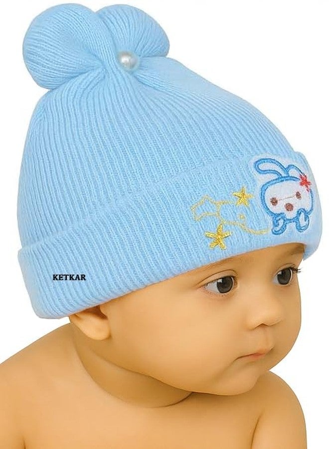 KETKAR Baby Winter Woolen Caps - Soft & Warm Beanie Hats for Newborns & Kids | Unisex Stretchable Knit Caps for Boys & Girls (Pack of 3),Multi_1, 6-12 Months - Image 4
