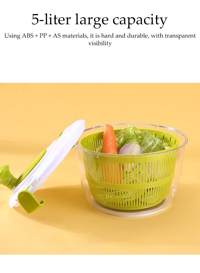 DUNISO Salad Dehydrator, Multifunctional Salad Dehydrator, Vegetable Washer, Drain Easily, Suitable for Salad Greens, Lettuce, Fruits and Vegetables - Image 2