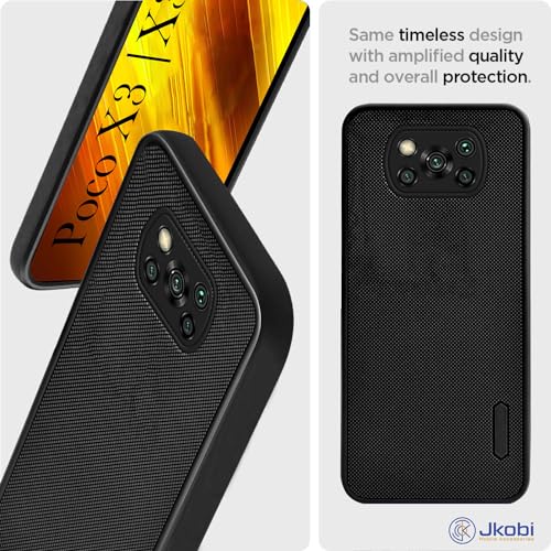 Jkobi Back Cover Case for Poco X3 | Poco X3 Pro (Textured Grip Design | Camera Protection | Slim and Light Weight | Soft Touch and Feel | Black) - Image 3