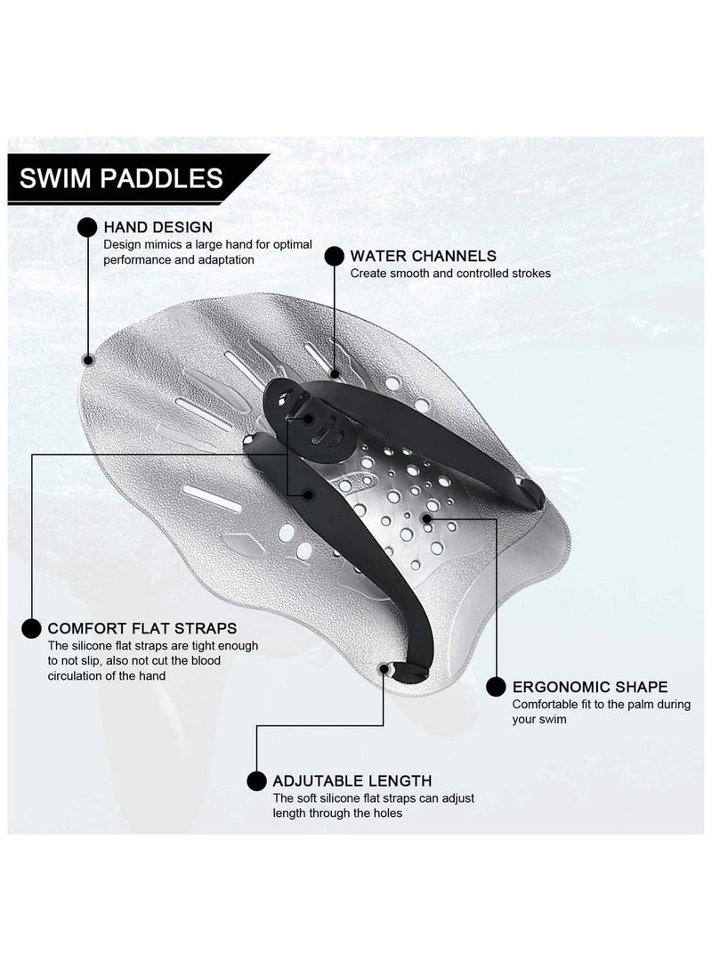 Swim Training Hand Paddles - Adjustable Straps, Ergonomic Design, for Men & Women, Lightweight & Versatile - Image 3
