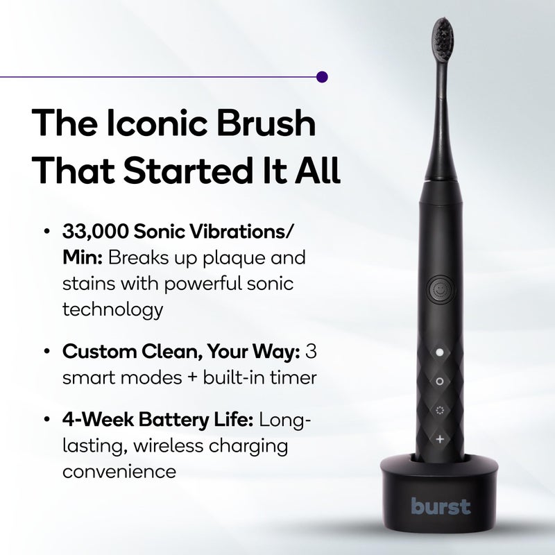 Burst Original Sonic Electric Toothbrush for Adults (Rose Gold) | Soft Bristle Clean Deep, Stain & Plaque Removal | 3 Modes: Teeth Whitening, Sensitive & Massage - Image 3