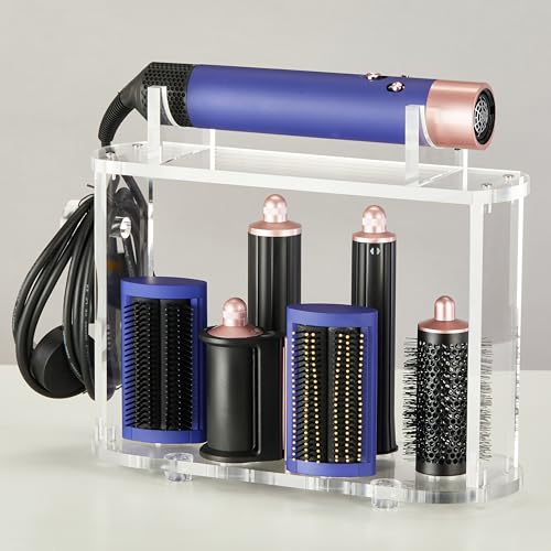 LifeLAZA Acrylic Holder and Organizer Compatible with Airwrap of Dyson and Airwrap Attachments Airwrap Stand Storage Countertop Airwrap Styler Rack Compatible with Airwrap Accessories - Image 1