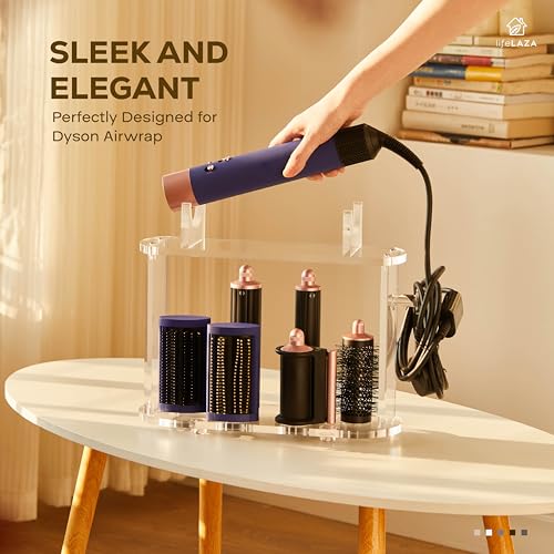 LifeLAZA Acrylic Holder and Organizer Compatible with Airwrap of Dyson and Airwrap Attachments Airwrap Stand Storage Countertop Airwrap Styler Rack Compatible with Airwrap Accessories - Image 3