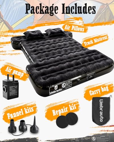 Umbrauto Builtin Pump Air Mattress for 5558ft Full Size Short Truck Bed Inflatable Camping Airbed with Rechargeable Cordless Pump for Truck Tent Camper - Image 3