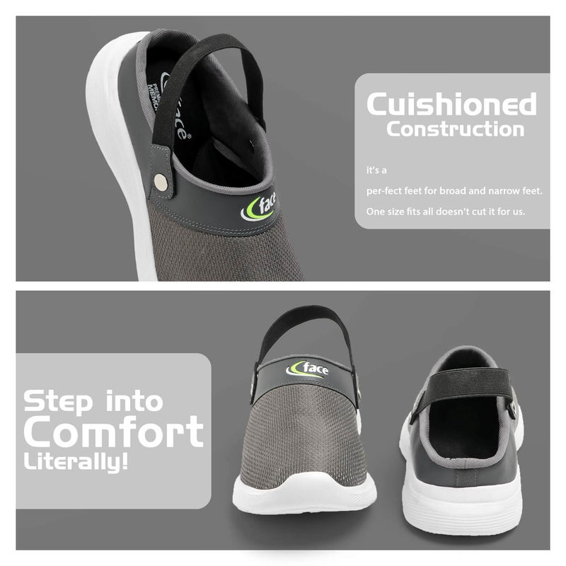 Face Dark Grey Summer Clogs for Men - Image 3