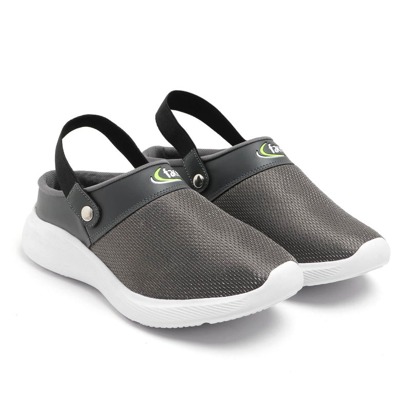 Face Dark Grey Summer Clogs for Men - Image 5