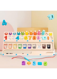 Generic New Children's Wooden Color Classification Magnetic Counting Bead Shifting Magnetic Pen Early Education Educational Toys 