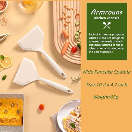 Armrouns Silicone Wide Pancake Spatula Turner, Heat Resistant flipper Spatulas for Cooking, Pancake, Pizza, Omelet. - Image 5