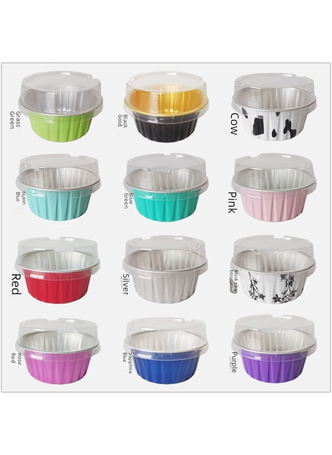 125ml Multi-color Aluminum Foil Baking Cups Heat-resistant Cake Cups Barbecue-ready Tin Foil-Specifications - Image 2