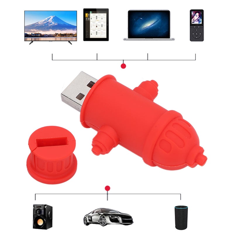 محرك ذاكرة USB على شكل صامد إطفاء كرتوني لافت للعين، محرك ذاكرة USB منزلي ومكتبي لنقل البيانات بسعة 16 جيجابايت - Image 3