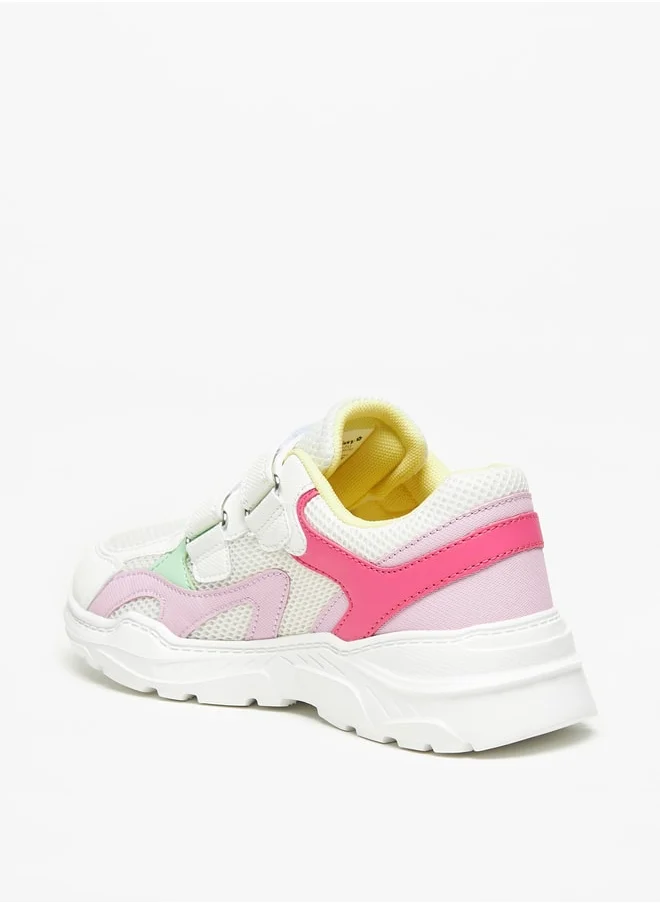 ميسي Girls Little Missy Colourblock Sneakers with Hook and Loop Closure