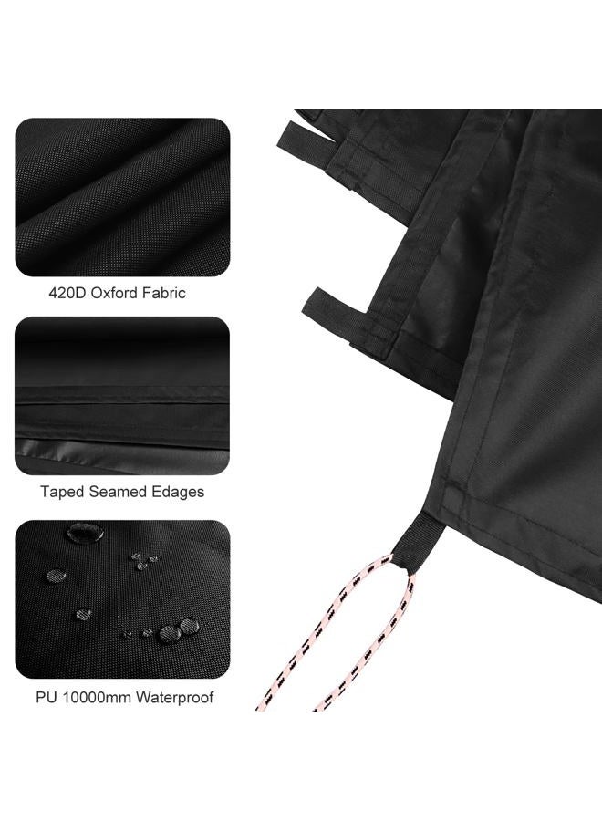 Honsaifau Waterproof Tarp Cover for Outdoor: Multi-Purpose Oxford Tarpaulin with Reinforced Webbing Loops for Camping Boat Pool Roof Tent - Durable and Tear Resistant Black (5ftx6ft) - Image 5