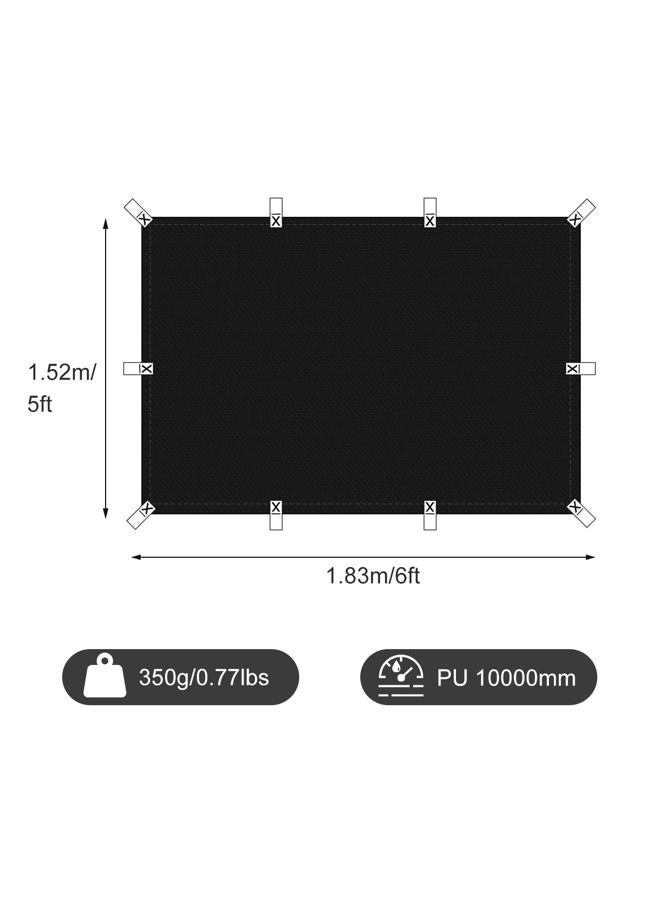 Honsaifau Waterproof Tarp Cover for Outdoor: Multi-Purpose Oxford Tarpaulin with Reinforced Webbing Loops for Camping Boat Pool Roof Tent - Durable and Tear Resistant Black (5ftx6ft) - Image 3