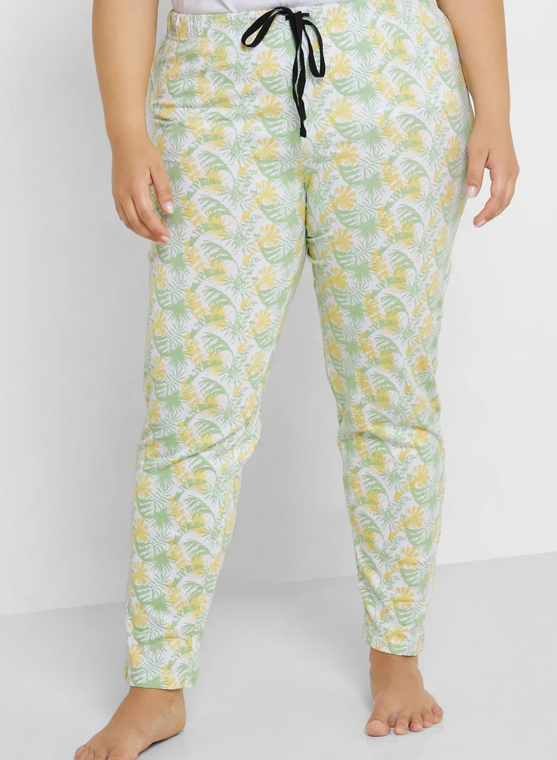 Ginger Plus Graphic Nightwear T-Shirt And Pyjama Set