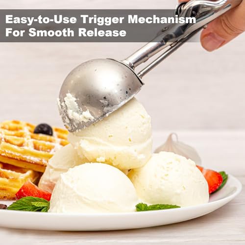 LifHap Cookie Scoop,Set of 3 Cookie Dough Scoops for Baking 1 Tbsp,2 Tbsp,3 Tbsp,Stainless Steel Ice Cream Scooper with Trigger Release for Cupcake,Ice Cream,Muffin,Meatball,Melonball - Image 3