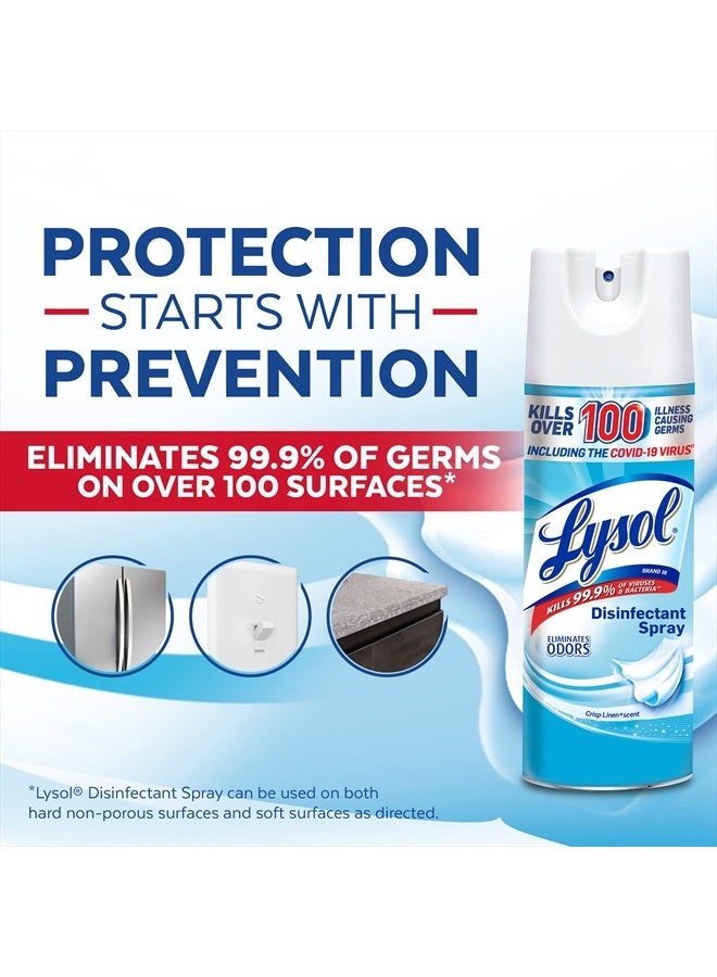 Lysol Sanitizing and Antibacterial Spray for Disinfecting & Deodorizing, Crisp Linen, 12.5 Fl Oz - Image 4