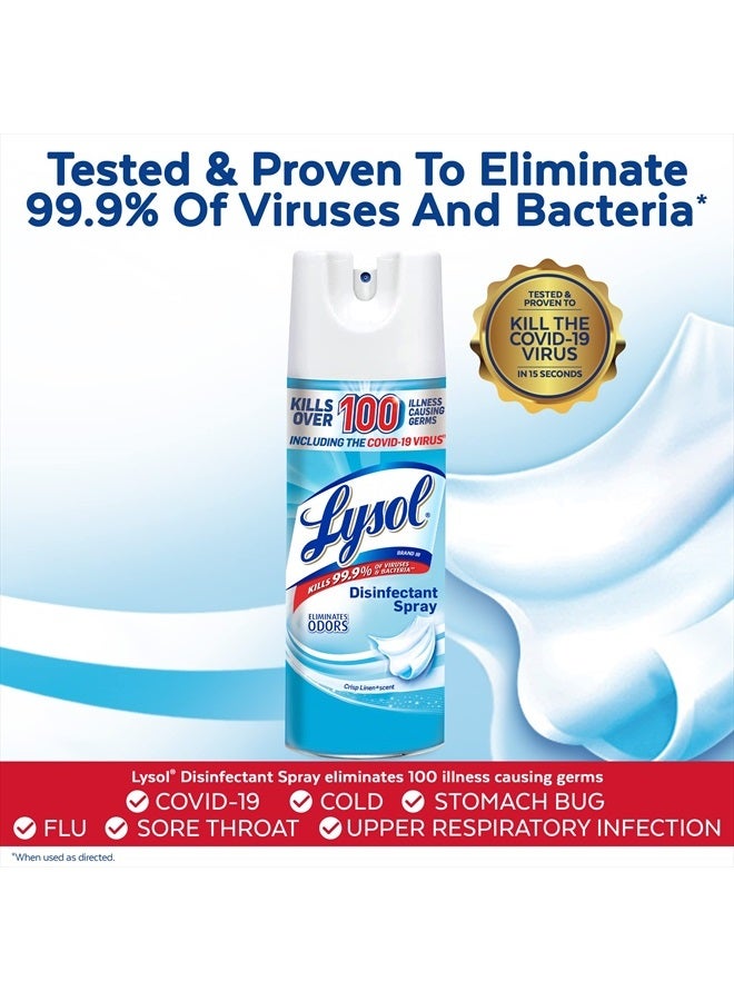 Lysol Sanitizing and Antibacterial Spray for Disinfecting & Deodorizing, Crisp Linen, 12.5 Fl Oz - Image 2