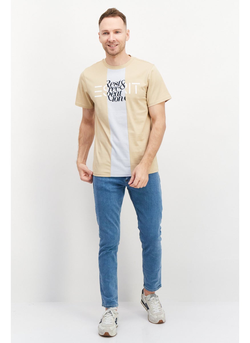 Men Crew Neck Short Sleeve Graphic Printed T-Shirt, Beige - pzsku/Z60218F85E69605F6D7F9Z/45/_/1724351018/22a63725-c78b-4d41-900d-2f1671cb3999