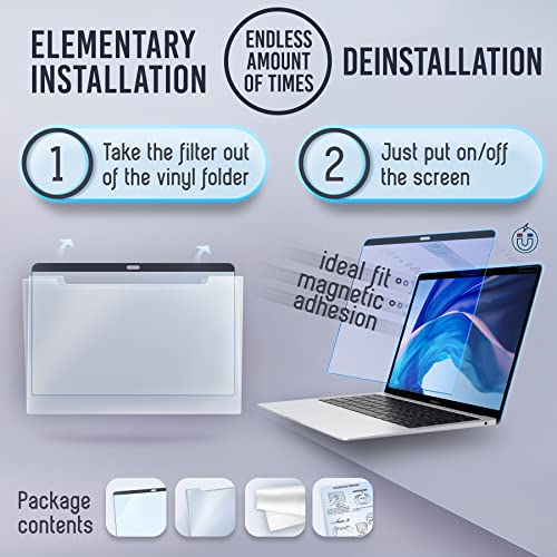 VINTEZ Magnetic Blue Light Screen Protector Compatible With MacBook Pro 16" 2019, 2020 Anti Blue Light Blocking Filter for Laptop - Image 5