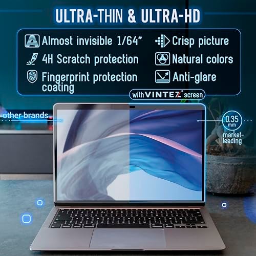 VINTEZ Magnetic Blue Light Screen Protector Compatible With MacBook Pro 16" 2019, 2020 Anti Blue Light Blocking Filter for Laptop - Image 4