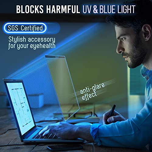 VINTEZ Magnetic Blue Light Screen Protector Compatible With MacBook Pro 16" 2019, 2020 Anti Blue Light Blocking Filter for Laptop - Image 3
