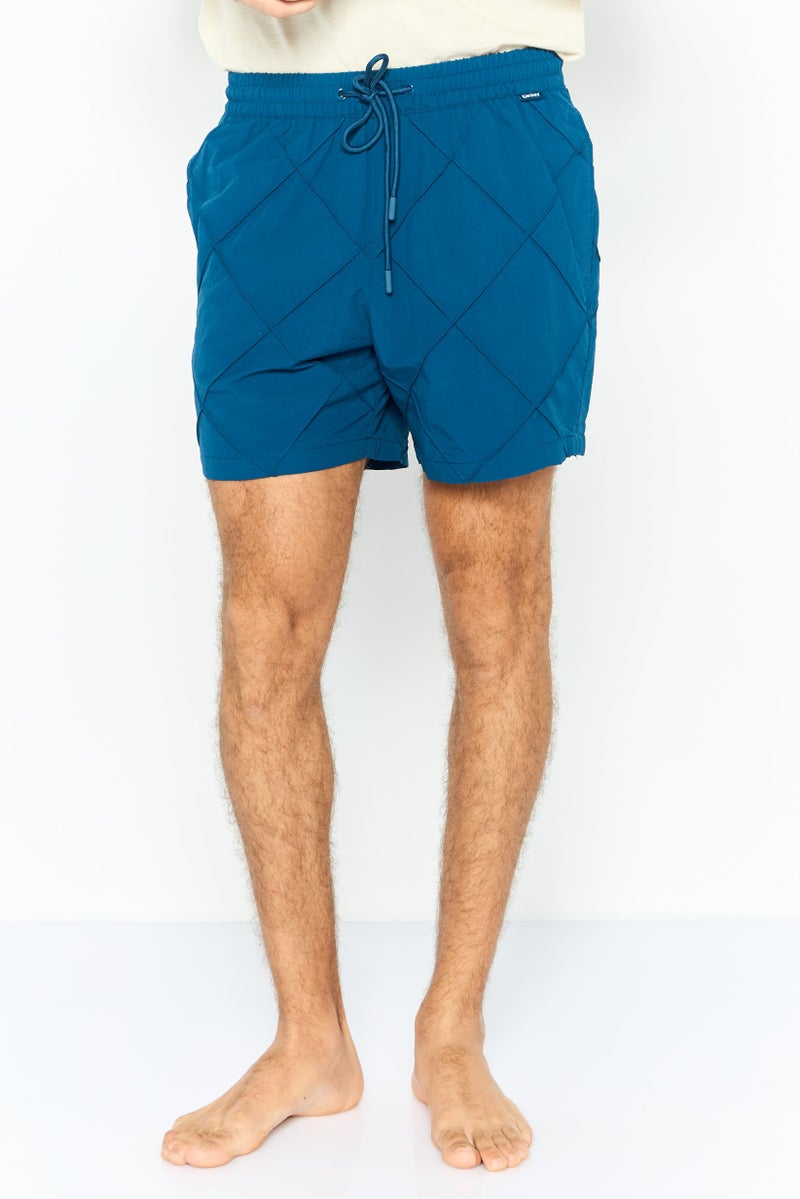 DKNY Men Brand Logo Board Shorts, Poseiden - Image 1