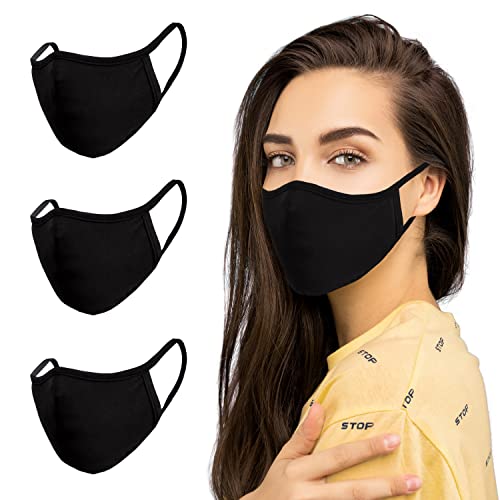 SNM Apparels 3-layer Cotton Basic Face Mask (Adult) (Adult L/XL, Black) - Image 1