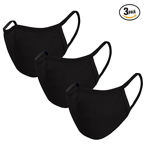 SNM Apparels 3-layer Cotton Basic Face Mask (Adult) (Adult L/XL, Black) - Image 3