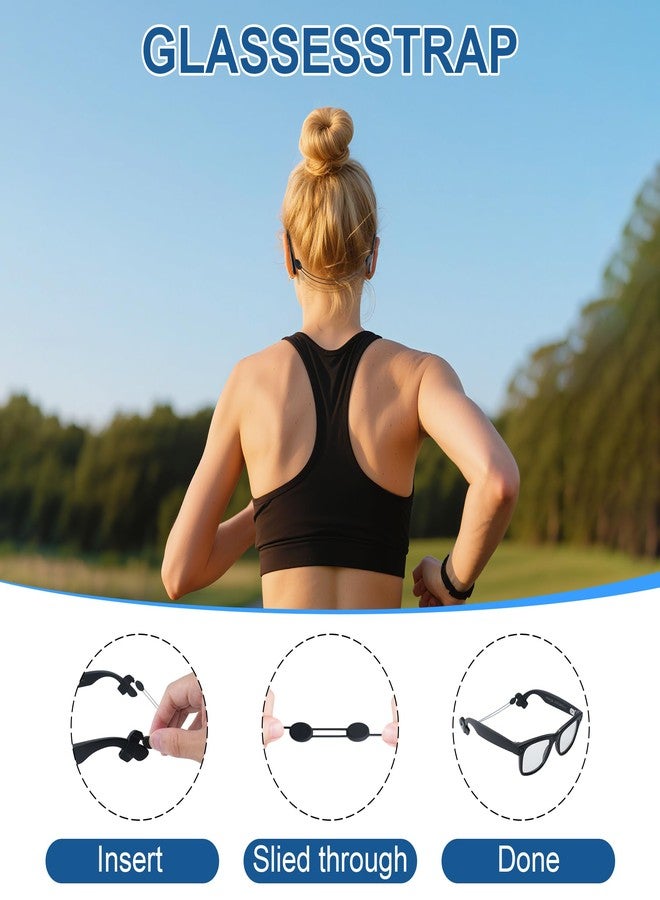 RCstyle HiBloks 2Pcs Adjustable Eyeglass Strap Compatible with Ray-Ban Meta Gen 2 & Oakley Meta HSTN Accessories, No Tail Sunglasses Strap, Eyewear String Holder for Meta Smart Glasses (15 Inch, Black) - Image 5