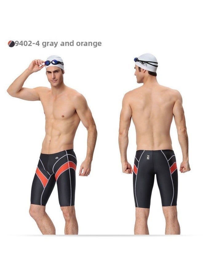 Loquat Yingfa Waterproof Chlorine-resistant Quick-drying Competition Racing Professional Training Five-point Knee-length Swimming Trunks 9402 Swimming Union Certification-Color:9402-2- - Image 5
