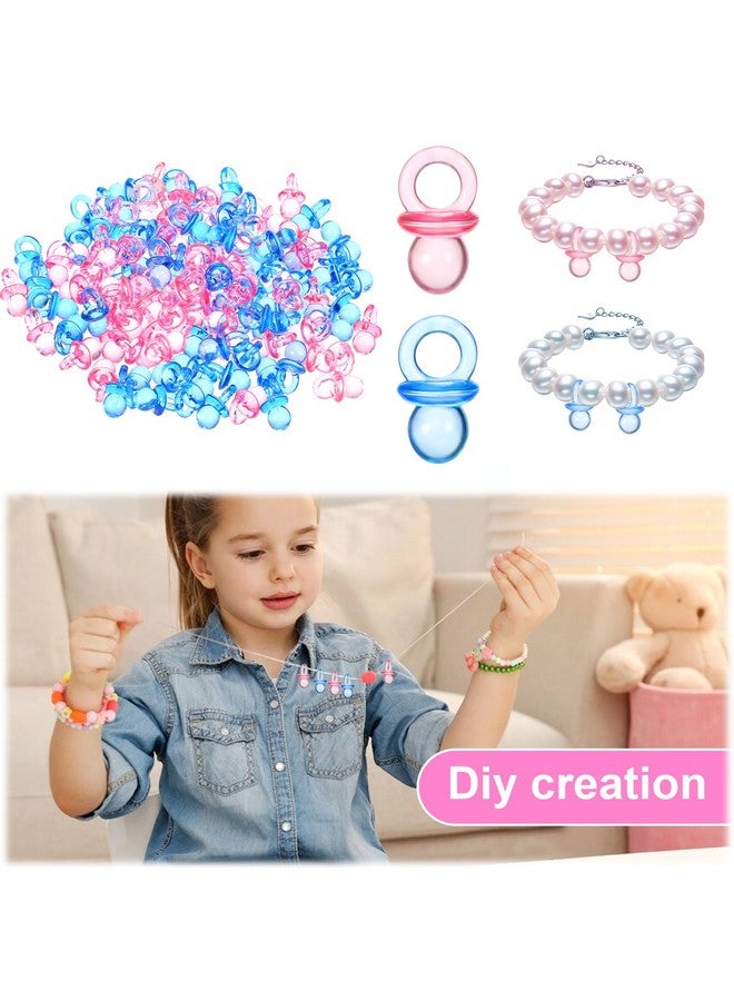 Amabro 100Pcs Mini Acrylic Pacifiers, Small Pacifiers Confetti Table Scatter Decoration Baby Party Boy Girl Gender Reveal Birthday Favors Table Decor Baby Shower Game Supplies - Image 2