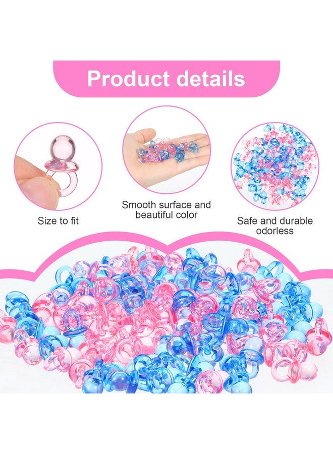 Amabro 100Pcs Mini Acrylic Pacifiers, Small Pacifiers Confetti Table Scatter Decoration Baby Party Boy Girl Gender Reveal Birthday Favors Table Decor Baby Shower Game Supplies - Image 4