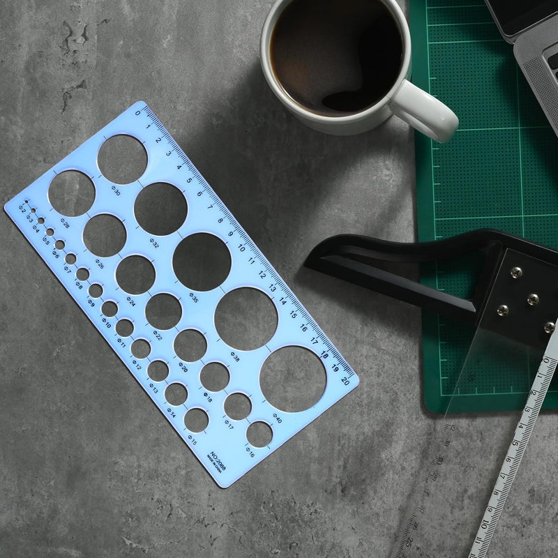 Aruicheng Circle Stencil Plastic Circle Template Multi-Function Circle Template For Drawing Circle Stencils Circle Templates Drafting Tools (Blue) - Image 5