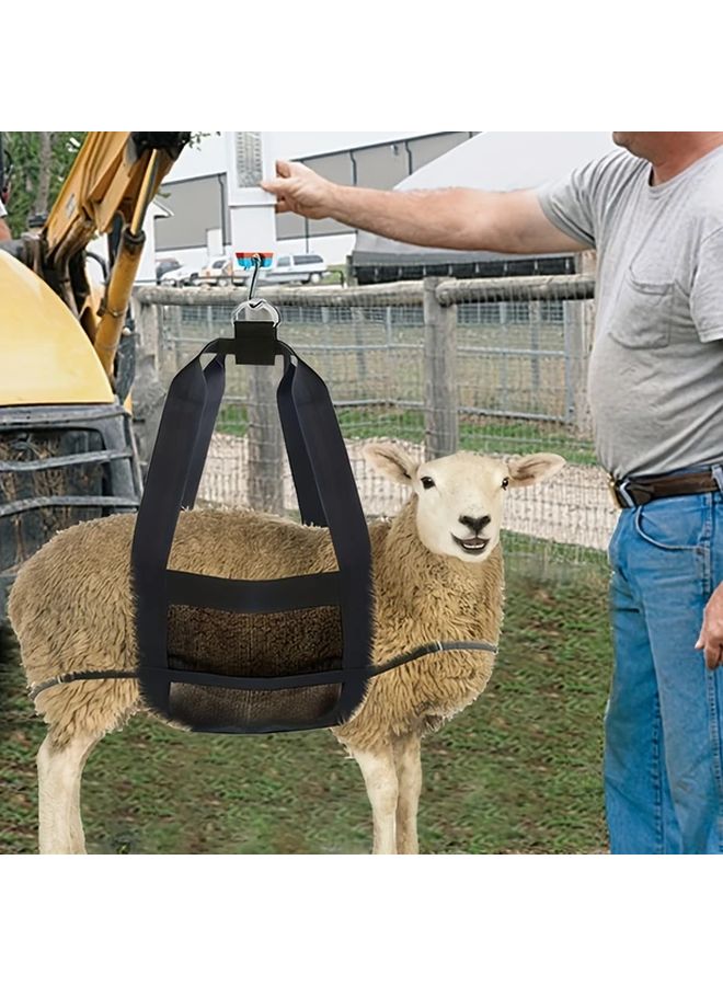 Heavy Duty Livestock Scale Sling For Cattle Sheep Pets No Battery Needed Adjustable Straps Black - Image 3