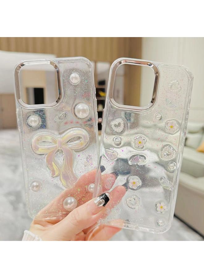 S-TOP Case For iPhone 12 3D Bow Pearl Love Flower TPU Phone Case - Image 4