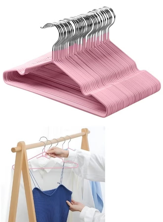 Non-Slip Silicone Clothes Hangers – Set of 10 – Color: Light pin - Image 2