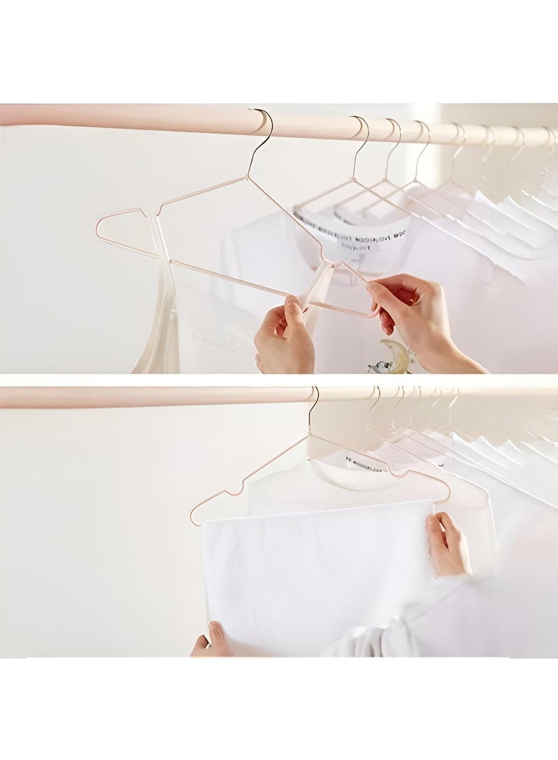 Non-Slip Silicone Clothes Hangers – Set of 10 – Color: Light pin - Image 5