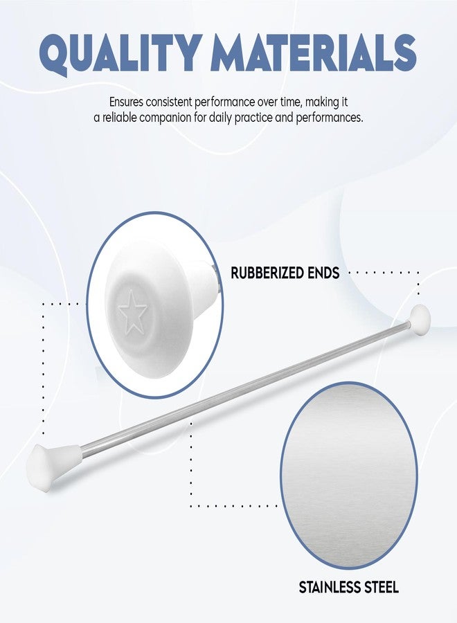 SIRCLES 20 inch Twirling Marching Baton in Stainless Steel with Rubberized Ends Mini Shaft 3/8 with 2 Dancing Ribbons (20 Inch) - Image 5