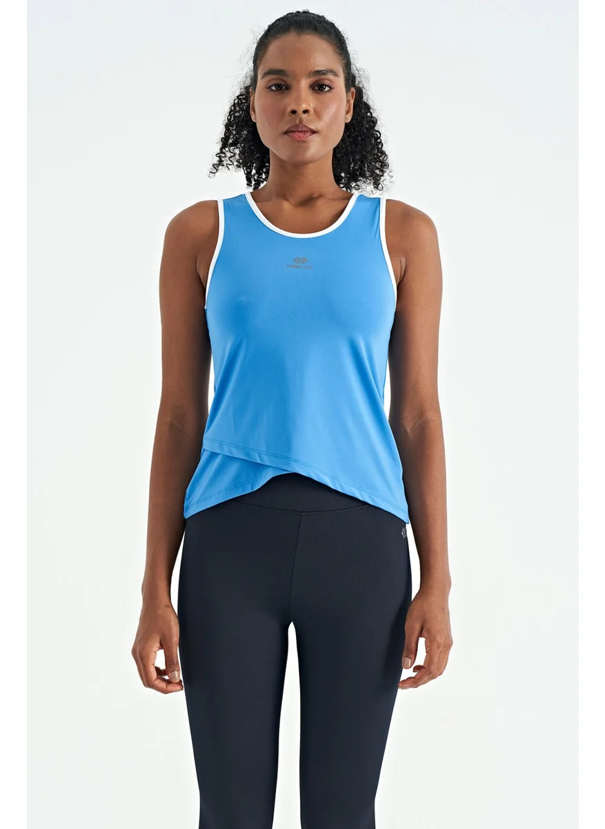 Tommy Life Saks Logo Printed Bias Stripe Standard Fit Women's Sports Tank Top - 97255