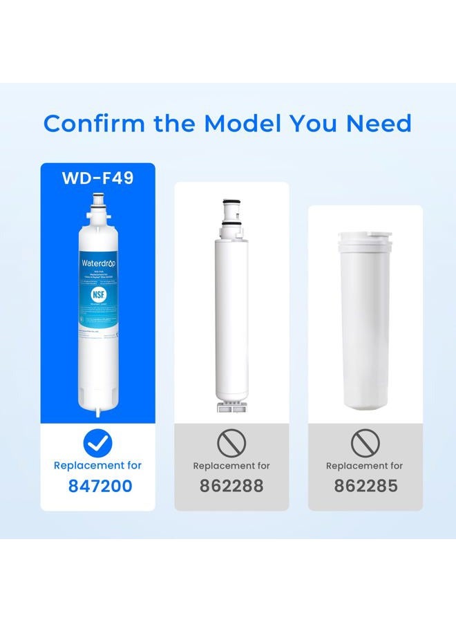 Waterdrop 847200 Refrigerator Water Filter Replacement for Fisher & Paykel Water Filter 847200, 3 Filters - Image 2