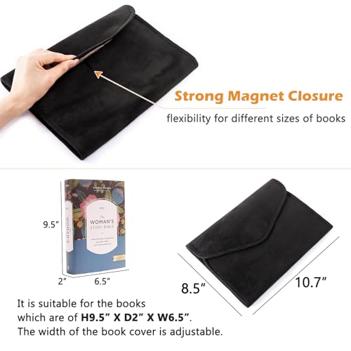 Aplufine Reusable Adjustable Book Cover with Strong Magnetic Closure – Soft Protective Book Sleeve for Paperback & Hardcover, Fits Up to 9.5” x 6.5” x 2” Books – Flexible, Washable & Reusable Book Protector - Image 2