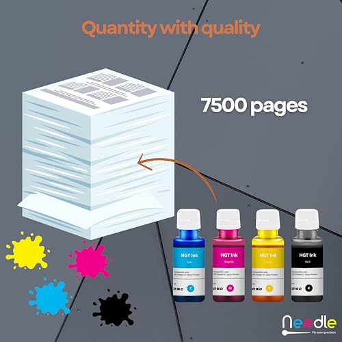 needle ; Pin point precision Needle 4x70gms GT52/GT53 Compatible Refill Ink | Made in India | for HP 5810 5811 5820 5821 115 116 117 310 315 319 410 415 416 419 457 Printers (CMYK) - Image 5