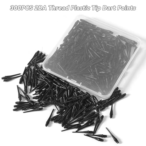 Vastarsky 300 Pack 2BA Thread Plastic Tip Dart Points, Premium Soft Dart Tips Replacement, Dart Accessories Set - Image 3