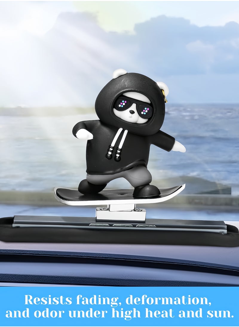Hiras Car Decorations Sliding Bear Car Accessories Skateboard Bear Fashionable Funny Cute Home Decoration Car Ornaments Car Interior Decoration Ornaments Supplies  - Image 3