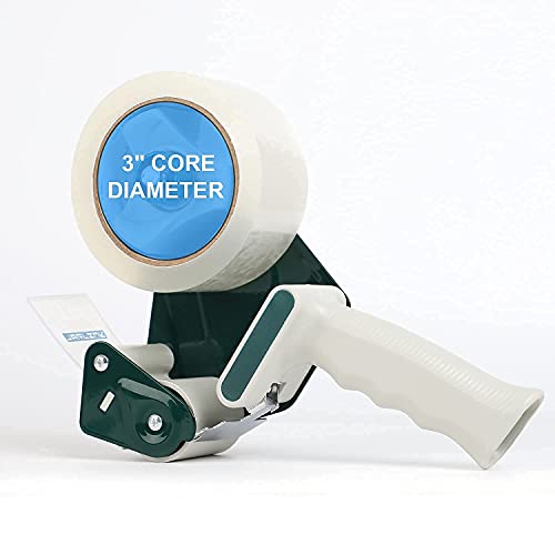 JARLINK Packing Tape Dispenser Gun (2 Pack) with 2 Rolls Tape, 2 inches Lightweight Industrial Side Loading Tape Dispenser for Shipping Packaging Moving Sealing (Grey & Green) - Image 4